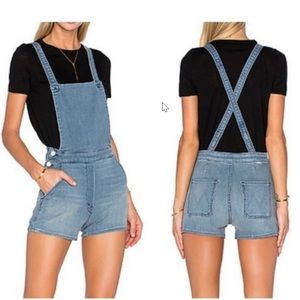 MOTHER • Denim Shorts Overalls • Size 27.